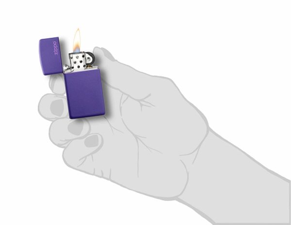 Зажигалка ZIPPO Slim® с покрытием Purple Matte 1637ZL