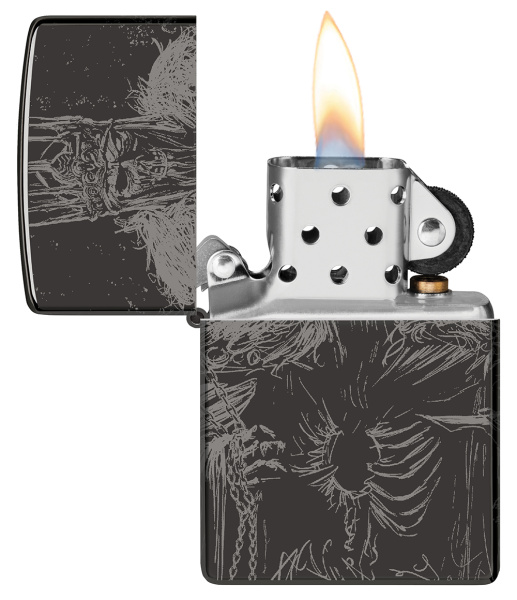 Зажигалка ZIPPO Skull King с покрытием High Polish Black 46139