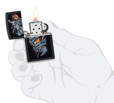 Зажигалка ZIPPO Darts с покрытием Black Matte 48679