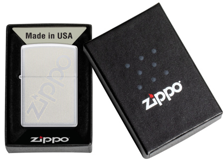  Зажигалка ZIPPO Logo с покрытием Satin Chrome