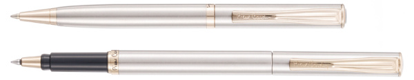 Набор Pierre Cardin PEN&PEN: ручка шариковая + роллер. Цвет - стальной. Упаковка Е или E-1
