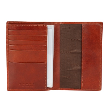 Бумажник для документов Cross Vachetta New Cognac, с ручкой Cross, рыже-коричневый