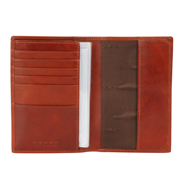 Бумажник для документов Cross Vachetta New Cognac, с ручкой Cross, рыже-коричневый