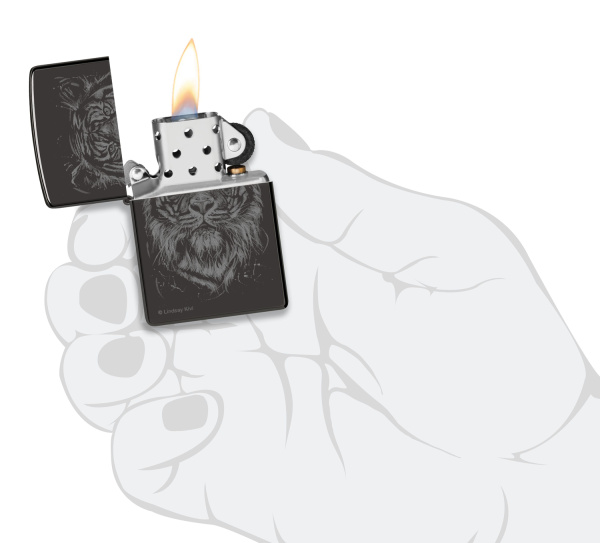 Зажигалка ZIPPO Big Cat с покрытием High Polish Black 48935