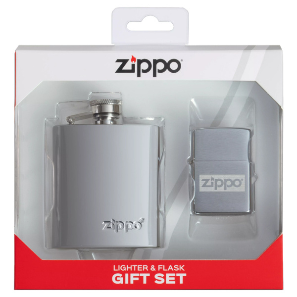 Подарочный набор ZIPPO: фляжка 89 мл и зажигалка 49358