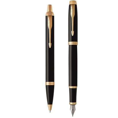 Подарочный набор Parker: Ручка перьевая + ручка шариковая Parker IM Core - Black GT