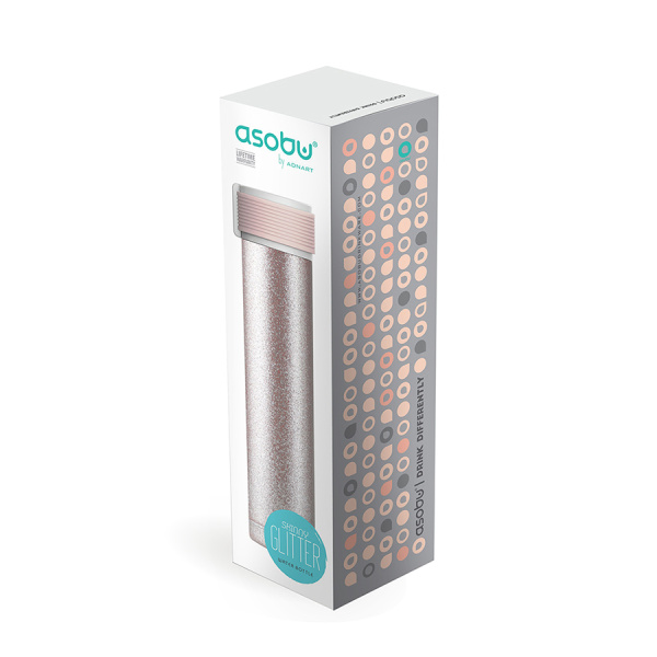Мини-термос Asobu Skinny Glitter (0,23 литра), серебристый