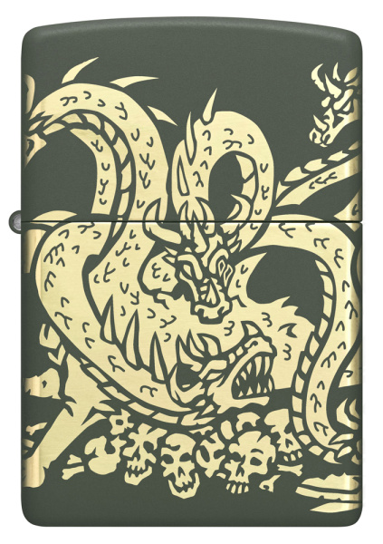 Зажигалка ZIPPO Dragon Design с покрытием Green Matte 48907