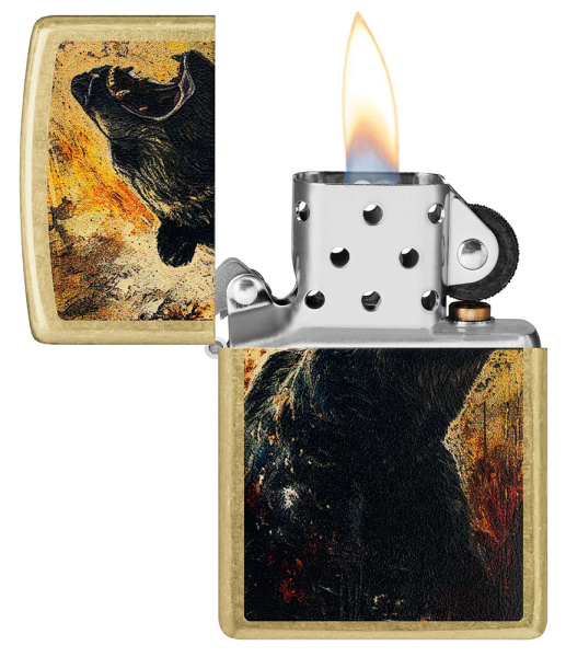 Зажигалка ZIPPO Grizzly Roar Design с покрытием Street Brass 46695
