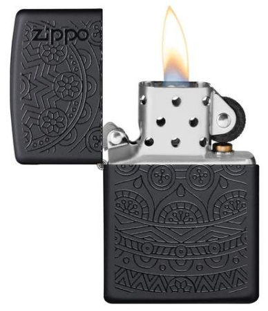Зажигалка ZIPPO Tone on Tone Design с покрытием Black Matte 29989