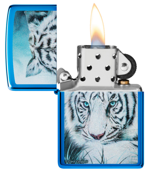 Зажигалка ZIPPO White Tiger с покрытием High Polish Blue 48951