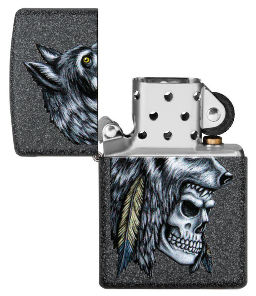 Зажигалка ZIPPO Wolf Skull с покрытием Iron Stone™ 29863