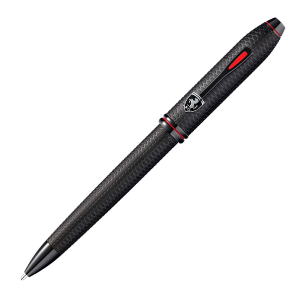 Шариковая ручка Cross Townsend - Ferrari Brushed Black Etched Honeycomb Pattern/Black PVD