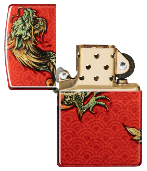 Зажигалка ZIPPO Dragon Design с покрытием 540 Tumbled Brass 48513