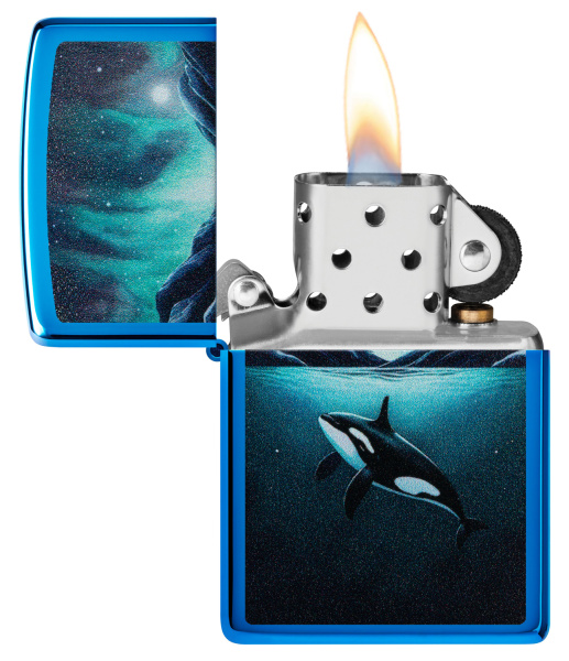 Зажигалка ZIPPO Whale с покрытием High Polish Blue 48984