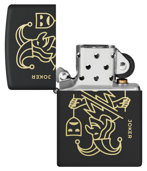 Зажигалка ZIPPO Masked Joker Design с покрытием Black Matte 46290
