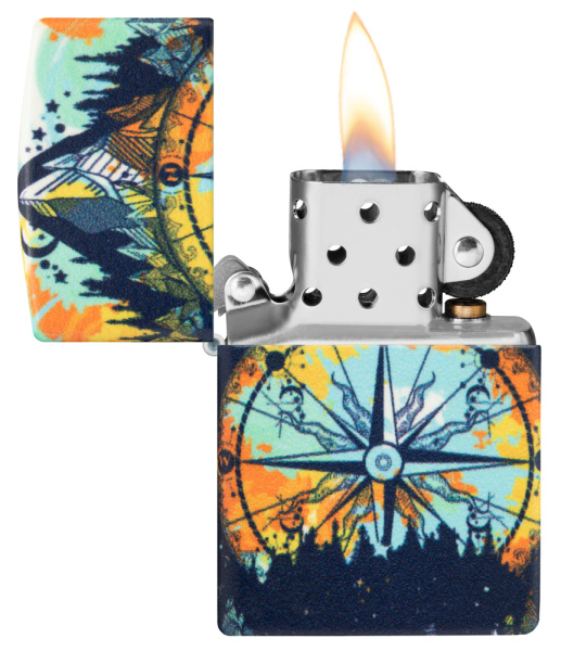 Зажигалка ZIPPO Compass с покрытием Glow In The Dark Green 49805