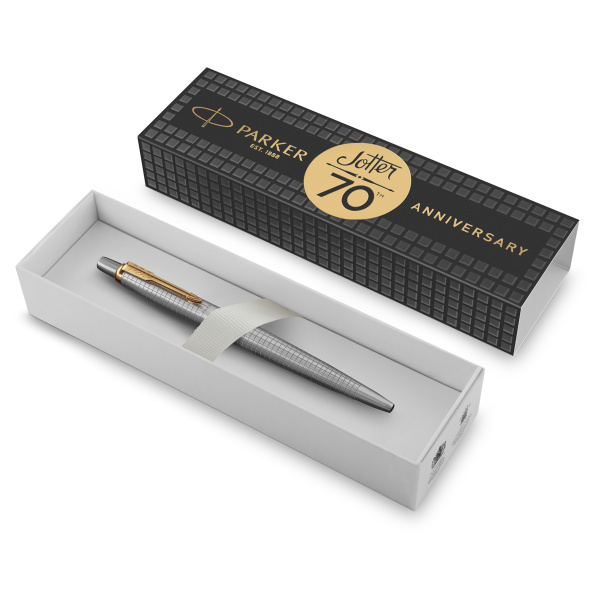 Ручка шариковая Parker "Jotter 70th Stainless Steel GT" синяя