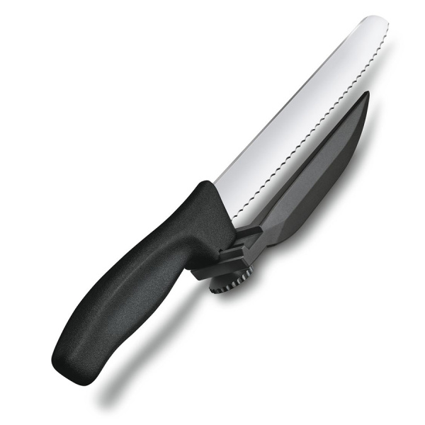 Нож Victorinox с упором для отрезания равномерных ломтиков, черный