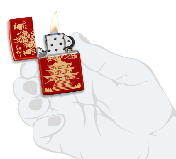 Зажигалка ZIPPO Eastern Design с покрытием Metallic Red 49517