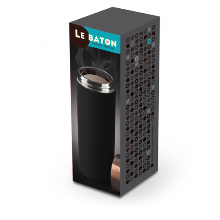 Термос Asobu 'Le baton' travel bottle (0,5 литра) черный/стальной