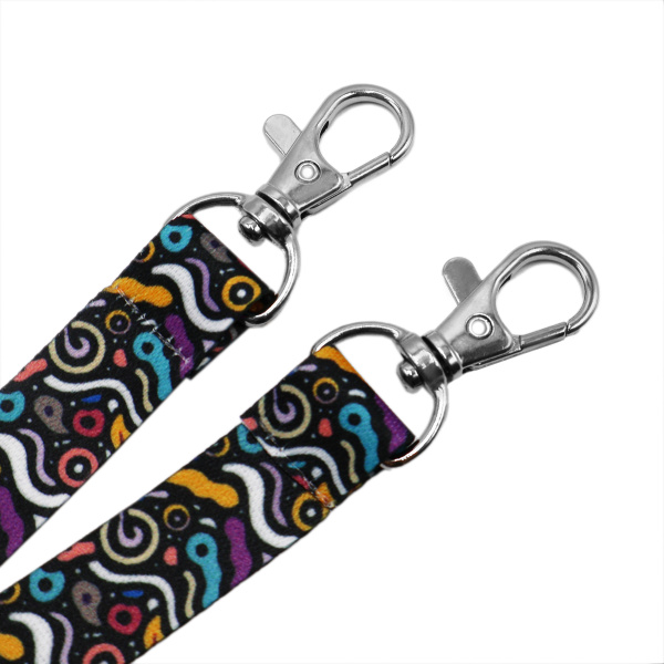 Ланъярд полноцветный Эл с двумя карабинами, 15 мм