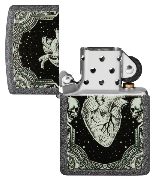 Зажигалка ZIPPO Heart Design с покрытием Iron Stone 48720