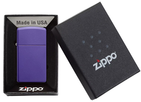 Зажигалка ZIPPO Slim® с покрытием Purple Matte 1637