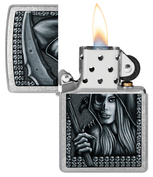 Зажигалка ZIPPO Grim Beauty с покрытием Street Chrome 46151