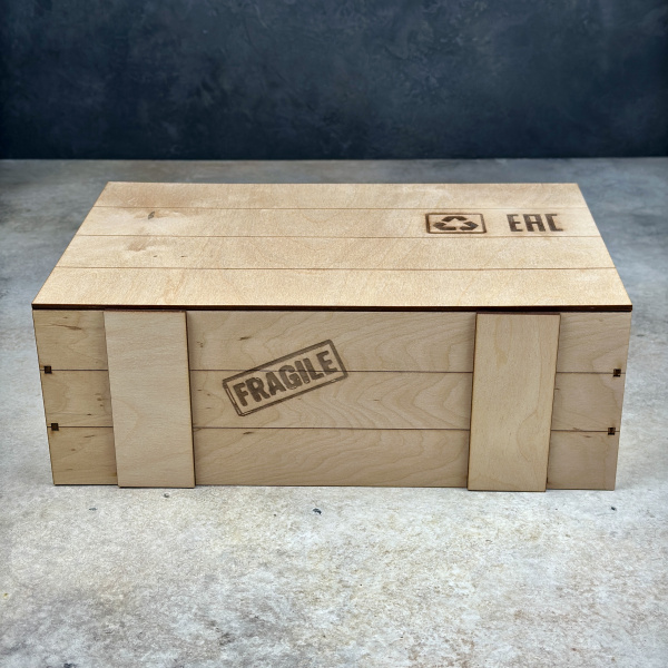 Подарочная коробка из фанеры Посылка (прямоугольная)