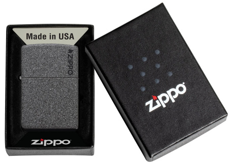 Зажигалка ZIPPO Logo с покрытием Iron Stone™ 211ZL