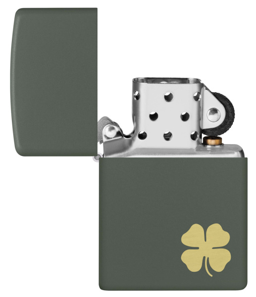 Зажигалка ZIPPO Four Leaf Clover с покрытием Green Matte 49796