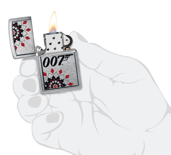 Зажигалка ZIPPO James Bond™ с покрытием Brushed Chrome 48734