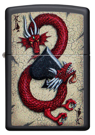 Зажигалка ZIPPO Dragon Ace с покрытием Black Matte 29840