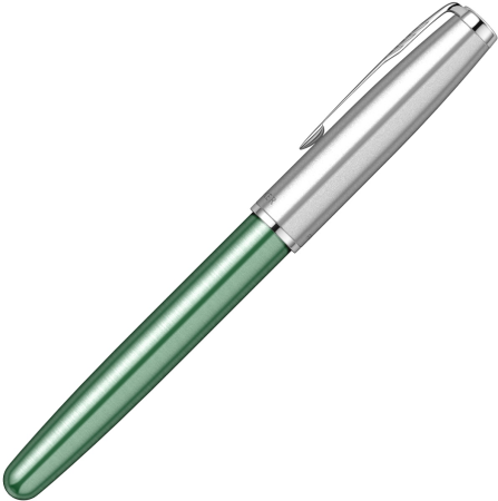 Ручка перьевая Parker  Sonnet Sand Blasted Metal&Green Lacquer