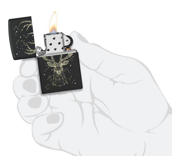 Зажигалка ZIPPO Deer с покрытием Black Matte 48385