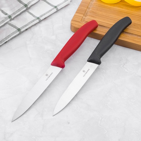 Нож Victorinox для чистки овощей и фруктов, лезвие 10 см прямое, красный