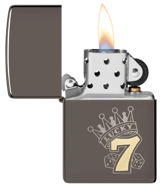 Зажигалка ZIPPO Lucky 7 Design с покрытием Black Ice® 48913