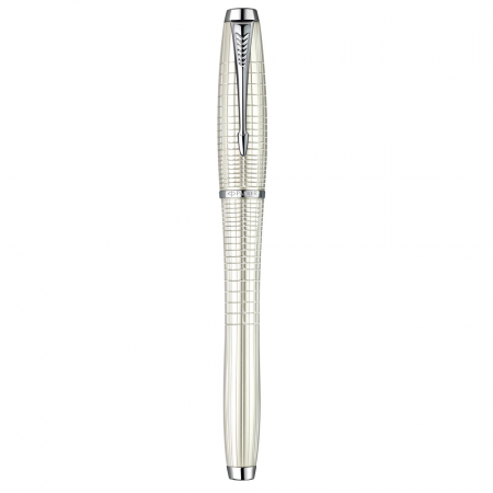 Ручка перьевая Parker Urban Premium F204, Pearl Metal Chiselled CT (Перо F)