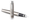 Набор Parker IM Duo: шариковая ручка IM Stainless Steel CT+ перьевая ручка IM Stainless Steel CT