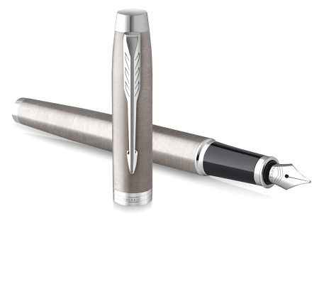 Набор Parker IM Duo: шариковая ручка IM Stainless Steel CT+ перьевая ручка IM Stainless Steel CT