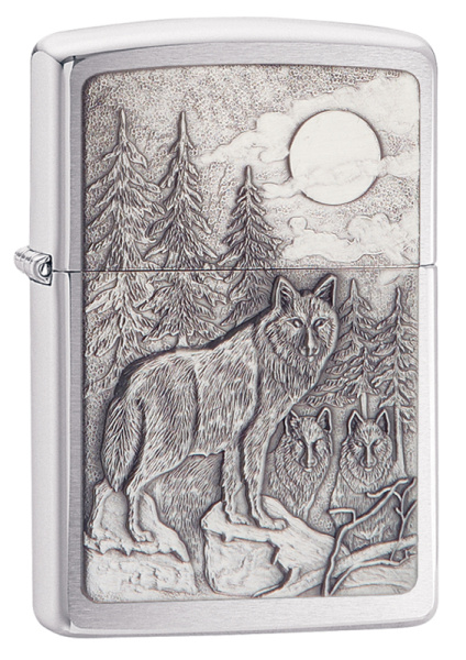 Зажигалка ZIPPO Timberwolves с покрытием Brushed Chrome 20855