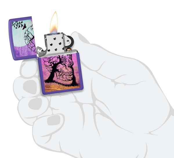 Зажигалка ZIPPO Skull Tree с покрытием Purple Matte 48638