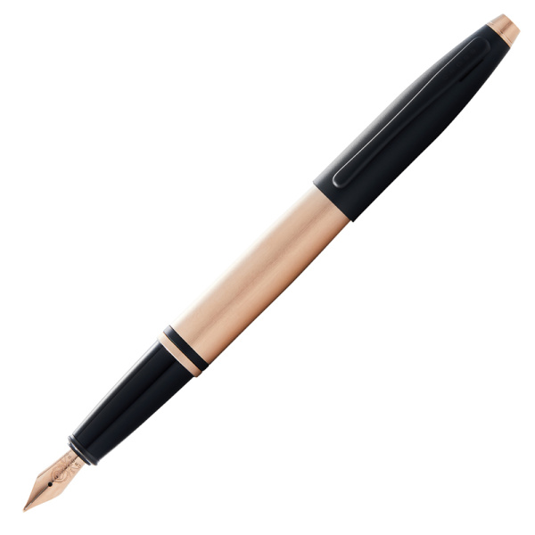 Перьевая ручка Cross Calais Brushed Rose Gold Plate and Black Lacquer AT0116-27MF