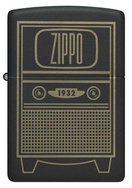 Зажигалка ZIPPO Vintage TV Design с покрытием Black Matte 48619