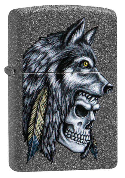 Зажигалка ZIPPO Wolf Skull с покрытием Iron Stone™ 29863