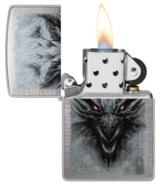 Зажигалка ZIPPO Dragon Design с покрытием Linen Weave 48732
