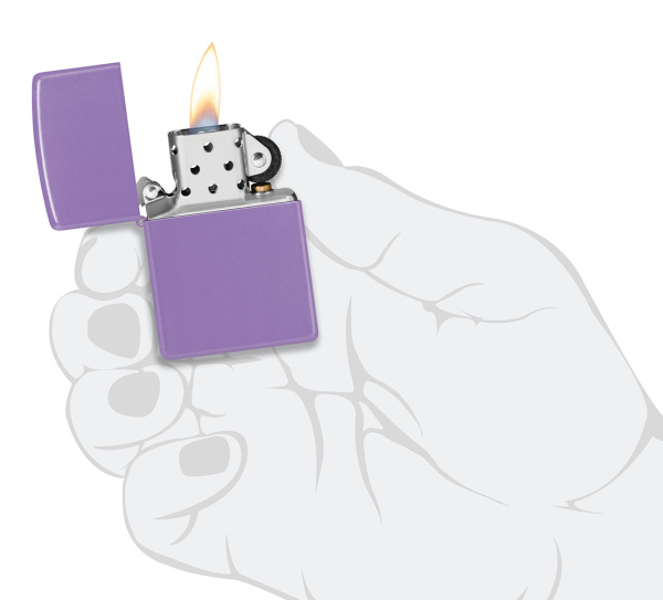 Зажигалка ZIPPO классическая с лавандовым матовым покрытием | Smoky Lavender Matte 46681