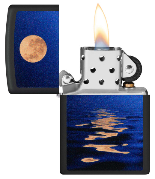 Зажигалка ZIPPO Moon Sunset с покрытием Black Light 49810
