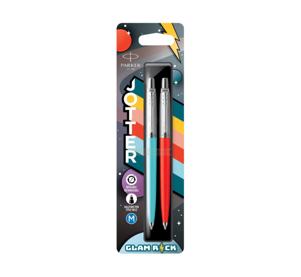 Набор ручек Parker Jotter Originals 70s Glam Rock Azure Blue/Vermilion M
